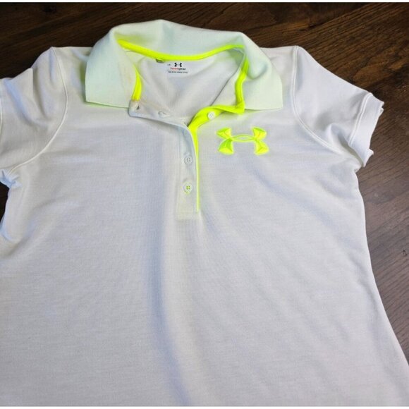 Under Armour Shirt Polo Heat Gear UPF 30+ Semi-Fitted NWT $60 Large White - Picture 3 of 12